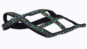 Weight Pulling Sledding Dog Harness X-back Style Black/Blue XXLarge, 24.5" Neck Circumference