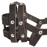 Real Leather Dog Basket Muzzle #0 Brown - Spaniel, Poodle, Schnauzer (Circumf 8.5", Snout Length 2")