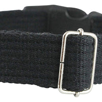 Cotton Web Adjustable Dog Collar with Locking Device 4 Sizes Black