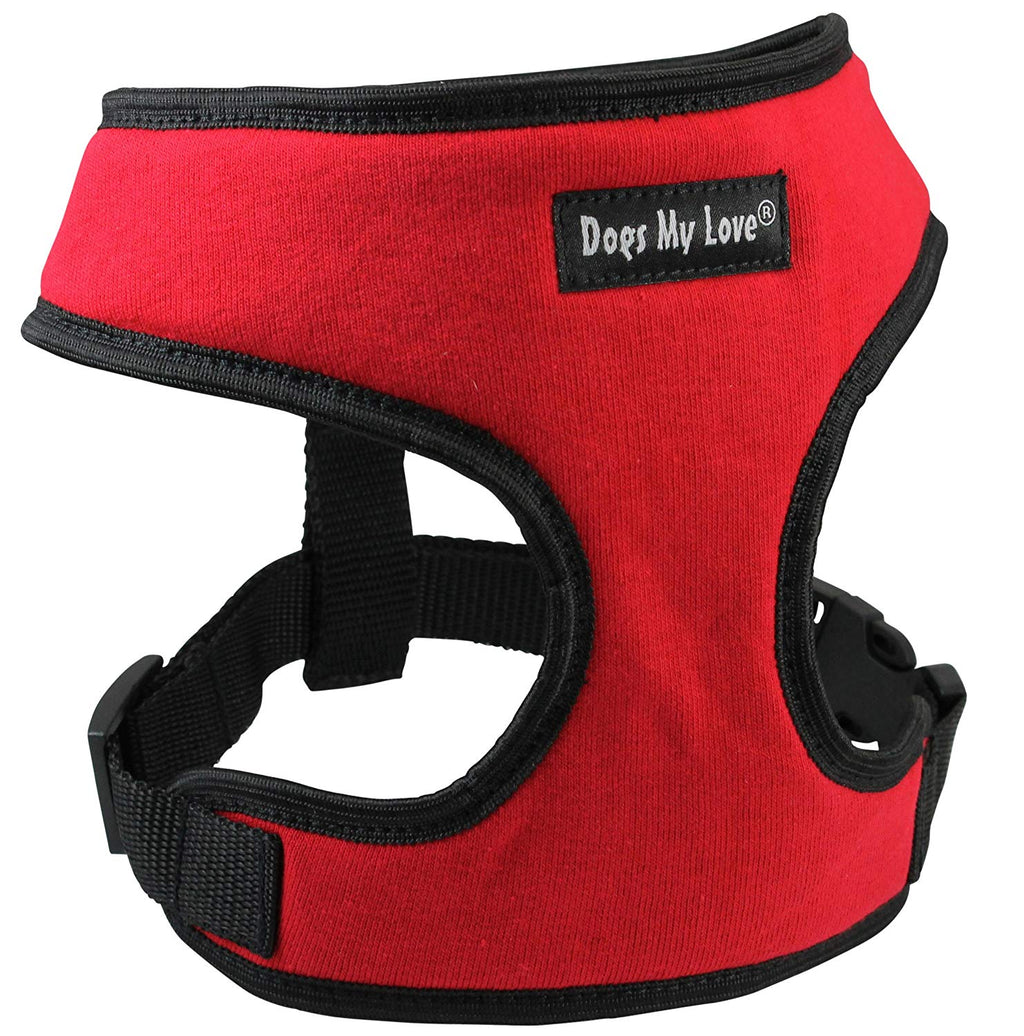 Dogs My Love Soft Vest Harness for Dogs and Puppies 6 sizes Red