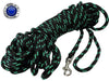 Dogs My Love Braided Nylon Rope Dog Leash, Black/Green 15/30/45/60Ft 3/8" Diam. Train. Lead Medium