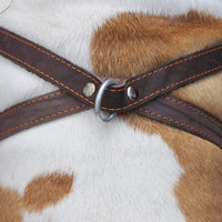 Brown Leather Dog Pulling Walking Harness Large. 31"-35" Chest, 1.5" Wide Straps