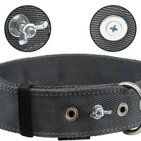 Bolted Heavy Duty Extra Wide Triple Layer Dog Collar for Medium to Large 15"-19" Neck 1.6" Wide