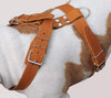 Tan Genuine Leather Dog Harness, Large. 35"-40" Chest, 1.5"Wide Straps Mastiff Great Dane