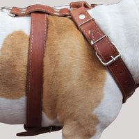 Brown Genuine Leather Dog Harness, Large to XLarge. 35"-39" Chest, 1.5" Wide Straps