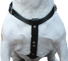 Black Genuine Tooled Leather Dog Harness Large. 27"-37" Chest, 1.25" Wide Straps Pit Bull, Boxer