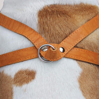 Tan Leather Dog Pulling Walking Harness Large. 31"-35" Chest, 1.5" Wide Straps