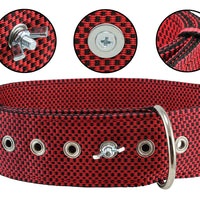 Bolted Heavy Duty Extra Wide Triple Layer Tie Out Dog Collar for XLarge Dogs 20"-24" Neck, 2" Wide