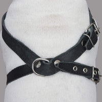 Black Real Leather Dog Harness Medium. 21"-25" Chest, 1" Wide Straps