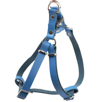 Genuine Leather Adjustable Step-in Dog Harness 2 Sizes Small XSmall [Blue]
