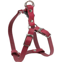 Genuine Leather Adjustable Step-in Dog Harness 2 Sizes Small XSmall [Pink]
