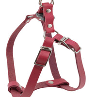 Genuine Leather Adjustable Step-in Dog Harness 2 Sizes Small XSmall [Pink]