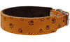 Genuine Leather Suede Padded Tapered Dog Collar Medium to Large 1.25" Wide 2 Sizes (Neck: 15"-18")