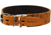 Genuine Leather Suede Padded Tapered Dog Collar Medium to Large 1.25" Wide 2 Sizes (Neck: 15"-18")
