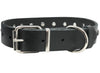 Genuine Soft Black Leather Crystal Glass Rhinestone Studded Dog Collar 7 Sizes