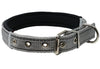 Soft Neoprene Padded Adjustable Reflective 1" Wide Classic Dog Collar Grey 3 Sizes