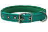 Soft Neoprene Padded Adjustable Reflective 1" Wide Classic Dog Collar Green 3 Sizes