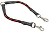 12" Long Braided Rope Double Dog Leash Two Dog Coupler 1/2" Diam Red with Black Large