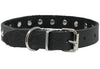 Genuine Soft Black Leather Crystal Glass Rhinestone Studded Dog Collar 7 Sizes