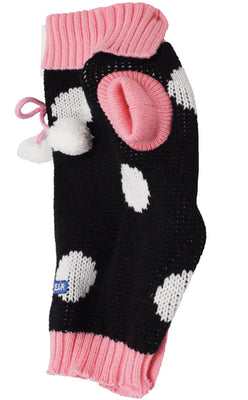 Dog Sweater Knitted Pullover Warm Winter Clothing Pink and Black 4 Sizes XSmall Small