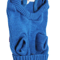 Dog Sweater Knitted Pullover Warm Winter Clothing Blue XSmall